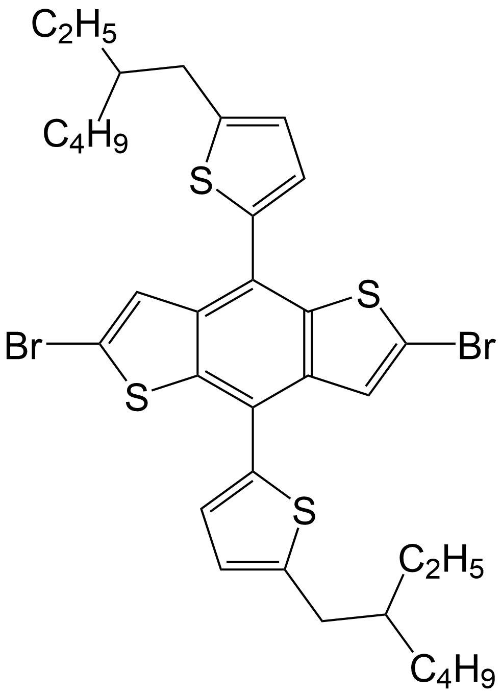 2,6-二溴-4,8-双（5-（2-乙基己基）噻吩-2-基）苯并【1,2-b：4,5-b'】二噻吩/1482447-24-4